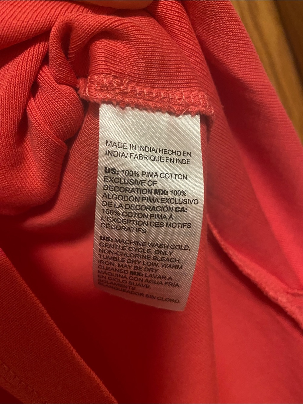 Chico’s Coral Scoop-Neck Short Sleeve Top with Shoulder Trim - Picture 3 of 3